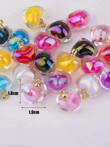 10pcs 19mm Heart Shaped Pendant, DIY Jewelry Making, Valentine's Day - Multicolor - View 4