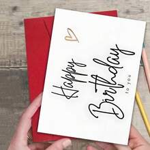 Tarjeta de felicitación de "Feliz Cumpleaños" con sobre - Adecuada para cualquiera, ideal para papelería y empaque de regalo - Tipo A - Ver 4