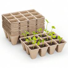 6packs Peat Pots Seedling Starter Trays Seedling Cups For Vegetables Flowers Herbs Seed Starting Garden Plant Nursery - A - View 1