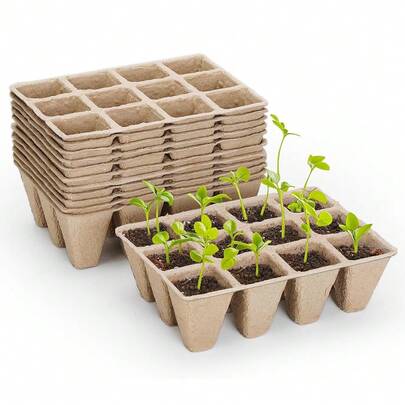 6packs Peat Pots Seedling Starter Trays Seedling Cups For Vegetables Flowers Herbs Seed Starting Garden Plant Nursery