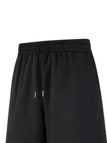 1 Piece Men's Loose Wide Leg Pants, Drawstring Waistband Design Solid Color Loose Sports Pants, 2026 High-End Casual Sports Pants, Comfortable Fiber Fabric, Suitable For Daily Wear And Outdoor Activities. Suitable For All Seasons Pants For Men - 黑色 - 查看 7