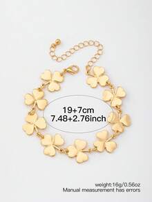 1. 时尚清新个性三瓣花经典女士脚链，适合日常聚会、舞会等场合，或作为礼物赠送他人（不含礼盒） - 金黃色 - 查看 5