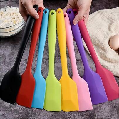 5pcs Silicone Spatula, 8.46 Inch Icing Scraper, Suitable For Kitchen, Baking, Cooking, Mixing, Vibrant Kitchen Tools, Kitchen Utensils