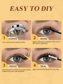 Lash Extension Kit DIY 530pcs Lash Clusters Eyelash Extension Kit, D Curl 10-18mm High Capacity 30D 40D 50D 60D 80D 100D Individual Lashes Kit With Lash Bond And Seal, Remover, Eyeliner,Lash Tweezers For Self Use Natural Look&Extra Thick&Wispy&Ultra Soft&Super Light Reusable Segmented False Eyelashes Suit Daily Holiday Festival Wedding - Black - View 10