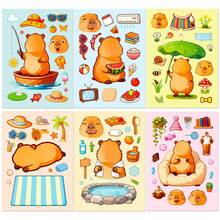 6pcs Cute Capybara Scene Stickers - Vinyl Decals Suitable For Laptops, Water Bottles, Notebooks, Etc. | Adorable Capybara Character Design For Animal Lovers, Students And Creative People | Easy To Peel Stickers, Perfect For Personalizing Electronics, Stationery And Gear | Includes Charming Capybara Art Stickers In Beach, Fishing And Relaxation Scenes To Add Flair To Your Items - Multicolor - View 8
