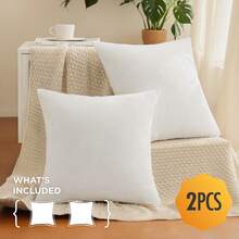Bedding Throw Pillows Insert (Pack Of 2, White) - 18 X 18/20*20 Inches Bed And Couch Pillows - Indoor Decorative Pillow - 2 White - View 10