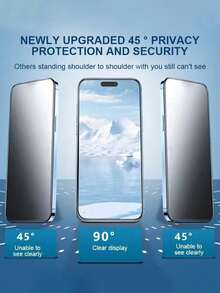 Matte Privacy Phone Screen Protector 1pc Matte Anti-Spy Screen Protector, 9H Ceramic Matte Anti-Peeping Screen Protector, Compatible With IPhone 17 Pro Max/17 Air/16 Pro Max/16E/16 Plus/17/15 Pro Max/14/13/12/11/XR/X/XS/7/8 Birthday Gift Spring Anniversary - Black-1 - View 4
