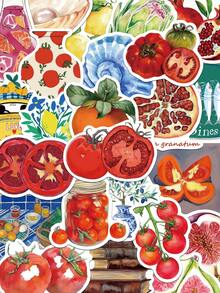 50pcs Mediterranean Tomato Stickers Laptop Handbook Cell Phone Case Stickers - A - View 1