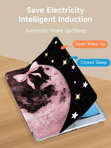 Kingsung Pink Planet Pattern Tablet Case, Compatible With 9.7/10.2/10.5/10.9/12.9/Pro 11, 10th Generation, Compatible With Samsung Galaxy Tab S6 Lite 10.4-Inch, Compatible With Kindle Paperwhite 12th Gen 2024, Released In 2022 Kindle (11th Generation), Soft Drop Resistant, Intelligent Stand/Auto Wake/Sleep - Multicolor - View 5