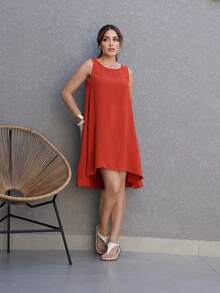 Women's Tank Dress DuNa - Naranja Quemada - Ver 2