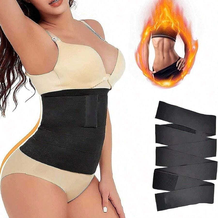 This Waist Elastic Training Band Features An Adjustable Design And Invisible Anti-Slip Elastic Band, Suitable For Yoga, Pilates And Home Fitness. - Black - View 1