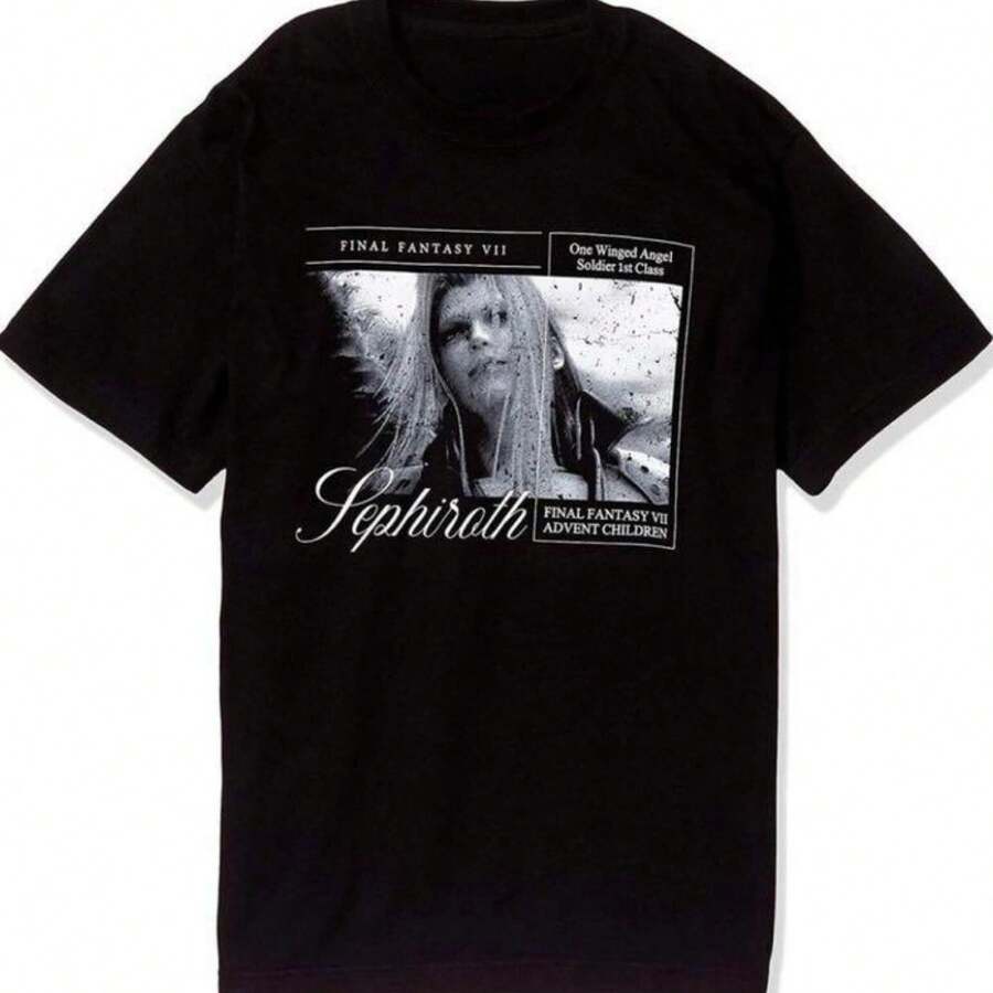 Final  Fan.Tasy 7 VII Sephiroth Fan Graphic Tee Gaming Lover Bootleg Shirt S-5XL - Black - View 1