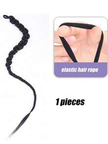 26 Inch Synthetic Braided Ponytail Wig, With Elastic Band Attached Long Braid, Made Of Natural Hair Fibers, Suitable For Women's Daily Wear - Multicolor - View 6