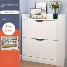 Gabinete para Zapatos con Apertura Giratoria – 2 Cajones, Diseño Ahorrador de Espacio, Ideal para Familias Mexicanas Organizador de Zapatos con Cajones Giratorios – Estilo Moderno, Delgado, Perfecto para Entrada de Casa o Departamento - Ver 2