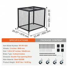 Rolling Sports Ball Storage Cart, Lockable Basketball Cage With Double Lids, Sport Equipment Holder Organizer For Indoor Outdoor, Steel Storage Rack For Garages, Playgroup, Gym And Schools - Black - View 7