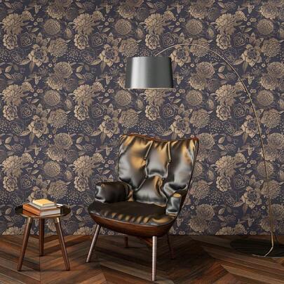 1 Roll Floral Wallpaper, Special Design Peel And Stick Wallpaper, Linen Fabric Removable Wallpaper For Cabinet Furniture Renovation, Waterproof Vinyl Contact Paper, Easy To Apply, 17.7inX39.3/118.1/196.8/393.7in