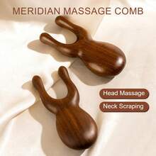 Peigne de massage en forme de grenouille, peigne de massage multifonctionnel convenant pour les yeux et le visage, peigne rond et en forme de disque, peigne de massage du cuir chevelu à cinq dents, peigne en bois de santal. Convient pour une utilisation à la maison, les sports, les activités de plein air, les soins de santé, le fitness, le bien-être, et peut également être utilisé comme cadeau de vacances. - Multicolore - Voir 3
