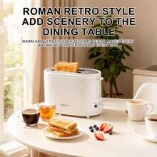 Sokany 08111 Household Toaster, Fully Automatic Dual-Slice Toaster, 750W High Power, Fast Baking, 7 Temperature Settings, Defrost/Reheat, Stainless Steel Material, Easy To Clean, Suitable For Home Toaster, Breakfast Maker, Oven And Toast Maker. - EU E Type Plug(220-240V) - View 3