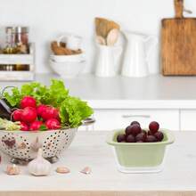 ¡RecomendadoSUPVOX Cesta Escurridora de Cocina Multifuncional Doble Capa para Verduras y Frutas, Colador Reutilizable Compacto Color Verde, Herramienta para Escurrir Alimentos en Hogar y Comedor¡Top de Temporada - 1 - Ver 5