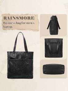 NEWHEY 防水PU皮革男士公文包，大容量笔记本电脑包，办公/商务旅行笔记本电脑包 - 彩色 - 查看 5
