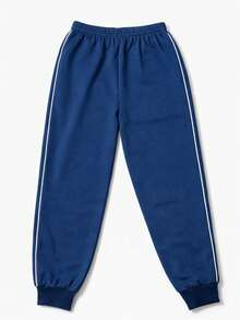 Set Of 3 Boys' Sweatpants With Ribbed Hem And Side Panels. Assorted Colors. - Azul Marino - Ver 5