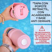 Termo Deportivo De Acero Inoxidable Con Agarradera, FAB-31, 900 ml, Vaso para gym, Termo térmico de acero inoxidable, Vaso con tapa aislante, Termo portátil con agarradera, Botella deportiva con excelente diseño y estilo, botella aislante, 15 colores diferentes, regalo ideal, regalo para hombre, regalo para mujeres, vaso para café, vaso para jugo.. - Rosa Pálido - Ver 8