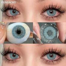 FUNSACHY Green , Soft Blue/Brown, 14.5mm, Suitable For Students And Dates. - Yearly Disposable - View 9