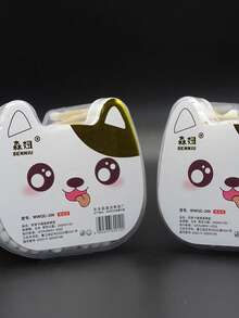 1 låda söt bomullspinne tecknad låda enkel och hållbar bomull öronpinnar enkelt och trendigt heminredningsartiklar bomullspinnar kosmetika hjälpverktyg - Vit - Visa 3