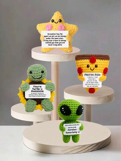 1件手工钩编桌面摆件，可爱乌龟造型，送给闺蜜、姐妹、女友、母亲、祖母的绝佳礼物，适合生日、感恩节、派对、万圣节、圣诞节等场合，传递正能量。