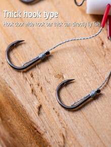 GOTURE 5pcs Aconitum Nerve Hook Fishing Group, 4 Hooks, Fishing String Hook, Explosion Hook, Mullet Hook, Fishing For Big Aconitum Fish - Grey - View 9