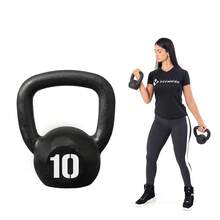 Kettlebell Pintado 10 Kg Para Academia Fitness Fixa - Preto - Visão 1