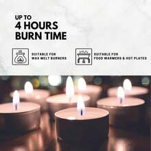 50-Pack Tealight Candles With Up To 4 Hour Burn Time For Home & Decorative Use - 50pcs - View 2