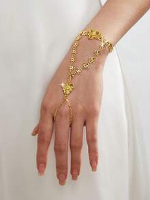 18K镀金时尚高端复古女士手链，适合尼日利亚、迪拜、中东、沙特阿拉伯新娘婚礼佩戴，日常佩戴，周年纪念礼物，万圣节礼物（送给朋友） - PSBL-034 - 查看 3