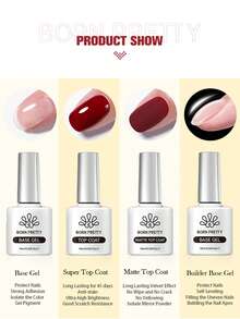 BORN PRETTY 10ml Base Coat & Top Coat Set, Salon Manicure Gel Polish, Super Glossy, Long-Lasting, Matte Finish - 1 Set - View 10