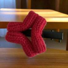 1 Pc Cute Plush Angry Expression Hair Clips - Women's Funny Cartoon Duck Bill Clips, Solid Color Minimalist Winter Claw Clips, Creative Knitted Side Hair Accessories - 彩色 - 查看 2