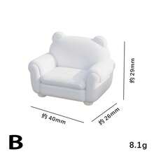 1:12 娃娃屋微缩模型，迷你玩具，DIY沙发，迷你家具 | 小型客厅场景模型，| 微缩模型，| 逼真迷你沙发装饰，迷你白色沙发模型，迷你娃娃屋客厅家具装饰 - 迷你家居场景DIY，收藏家和爱好者的礼物（手工纹理属正常现象） - 彩色 - 查看 3