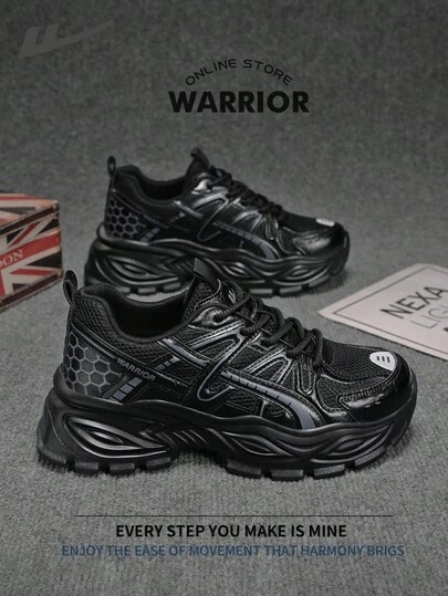  Warrior Comfortable Street Style Thick Soled Men's Shoes Spring And Summer Comfortable Running Shoes Modest Style Casual Yet Sleek Sneakers Applicable Throughout The Year Wear-Resisting All-Day Wear Training Sneakers