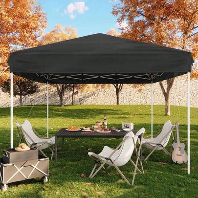 Carpa plegable resistente de 10 x 10 pulgadas - Gazebo portátil para exteriores, 3 alturas ajustables, instalación con un solo botón, 4 bolsas de peso, 8 estacas, 4 tensores, 1 pared lateral, bolsa de