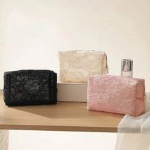 2026 Floral Lace Makeup Bag Mesh Waterproof Cosmetic Pouch Flower Printed Large Capacity Travel Storage Bag Storage Organizer - Multicolor - View 3