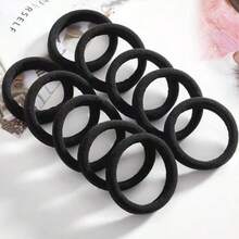100pcs Women's Black, Fashionable Simple, 4cm Size,High Elasticity Hair Scrunchies Hair Ties, Suitable For Everyday Use And Gift Giving Hair Ties Ponytail Holders Hair Elastics Hair Rope, Hair Bobbles ,Gym Sport Outfit Hair Ties Head Accessories Rubber Bands - 黑色 - 查看 7