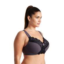 Plus Size Unlined Minimizer Wirefree Bras With Embroidery Lace - Pink,Black,Gray(3 Pack) - View 3