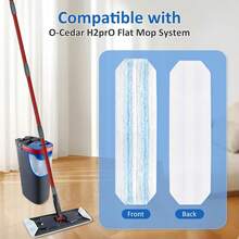 4 Pack Mop Replacement Pads: Compatible With O Ceda H2prO Flat Mop System, Microfiber Mo P Replacements, Flat Floor Mop, Washabl - A - 查看 4