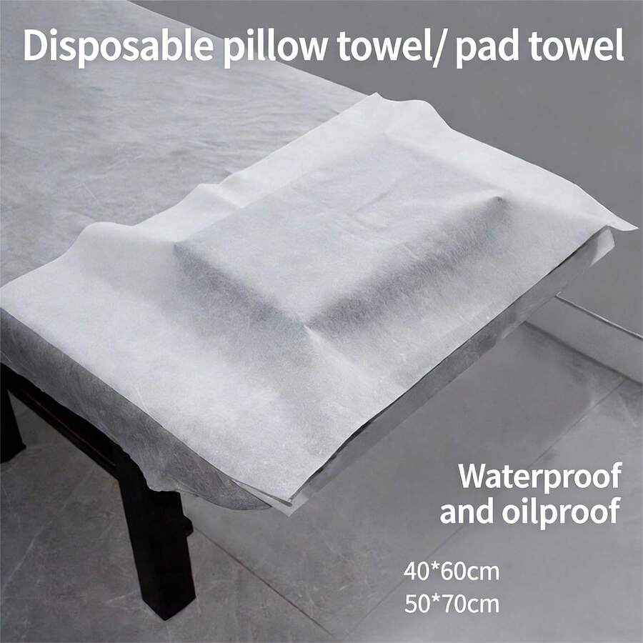 一次性浴巾，加厚防水防油，圆形、方形、U型，美甲沙龙枕套，无纺布按摩和足浴巾 - 彩色 - 查看 1
