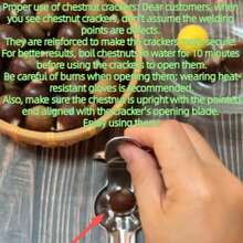 1 pieza Cascanueces de acero inoxidable - Cascanueces para abrir castañas y otras nueces - Fácil de usar - Regalo perfecto para amantes de la comida y chefs de hogar, Cascanueces multifuncional - Resistente y brillante, Fácil de abrir, Adecuado para romper castañas y otras nueces. Herramienta de cocina esencial - Plateado - Ver 11