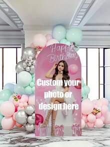 1pc Customized Elastic Arch Backdrop Cover - Personalized Photo Design, Dome Frame (Frame Not Included), Suitable For Wedding, Birthday, Multiple Sizes Available, Chiara Arch Backdrop Cover, Class Of 2026 Graduation Backdrop, Party Decorations - Multicolor - View 4