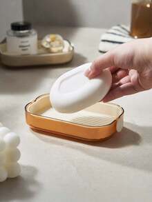 1pc Luxury Double-Layer Soap Dish, Bathroom Countertop Soap Holder - Multicolor - View 5