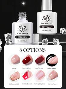 BORN PRETTY 10ml Base Coat & Top Coat Set, Salon Manicure Gel Polish, Super Glossy, Long-Lasting, Matte Finish - 1 Set - View 9
