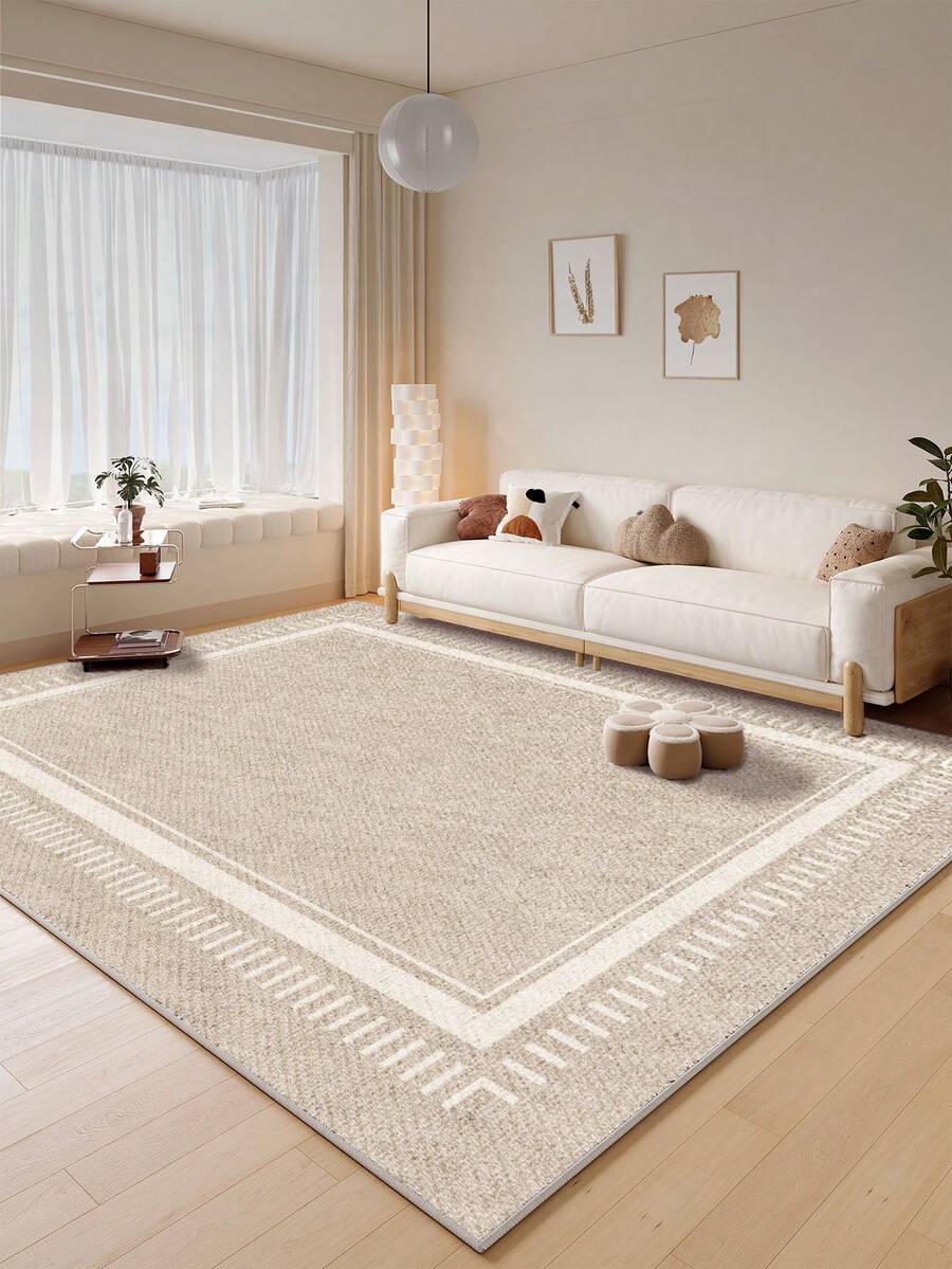 Thảm trải sàn màu be tối giản với họa tiết kẻ sọc, được làm từ chất liệu mềm mại và thoải mái, dễ vệ sinh, có thiết kế chống trơn trượt, thích hợp để trang trí phòng khách, phòng ngủ, phòng tắm, nhà bếp, phòng ăn, văn phòng và các dịp lễ hội. - Màu be - Xem 1