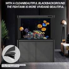 1卷黑色水族箱背景静电贴膜 - 高强度PET/乙烯基可移除背胶背景，可移除场景，不留残胶，适用于淡水/海水鱼缸，易于安装（无需胶水/凝胶） - A - 查看 2