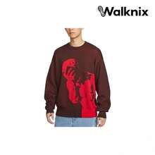 Nike Round Neck Casual Sports Long Sleeve Knit Sweater Brown Tops Men - Multicolor - View 1